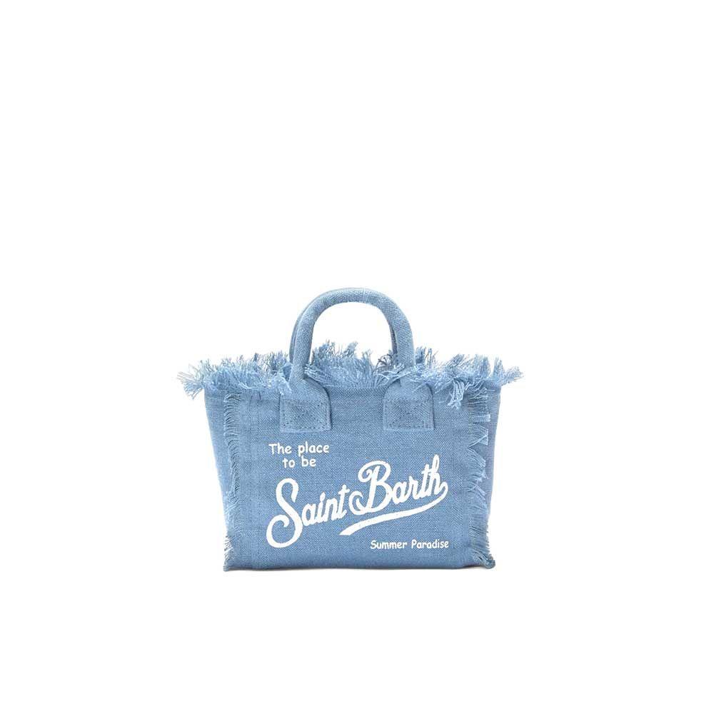 MC2 SAINT BARTH Vanity Mini denim lanena torba