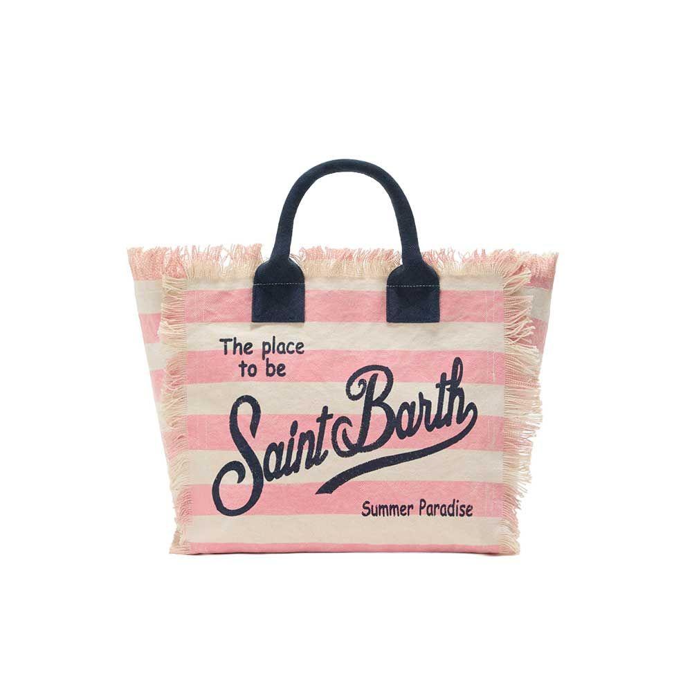 MC2 SAINT BARTH Vanity bež-roza prugasta ženska torba