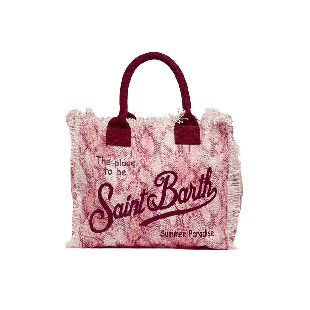 MC2 SAINT BARTH Vanity roza torba sa zmijskim printom
