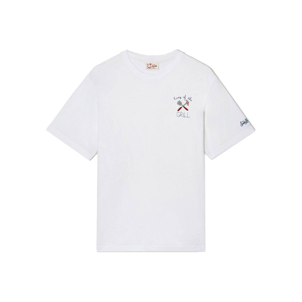 MC2 SAINT BARTH Portofino bijela muška majica sa "King Of The Grill" vezom