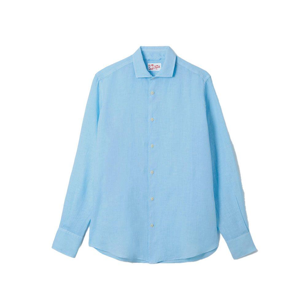 MC2 SAINT BARTH Pamplona svijetloplava lanena muška košulja