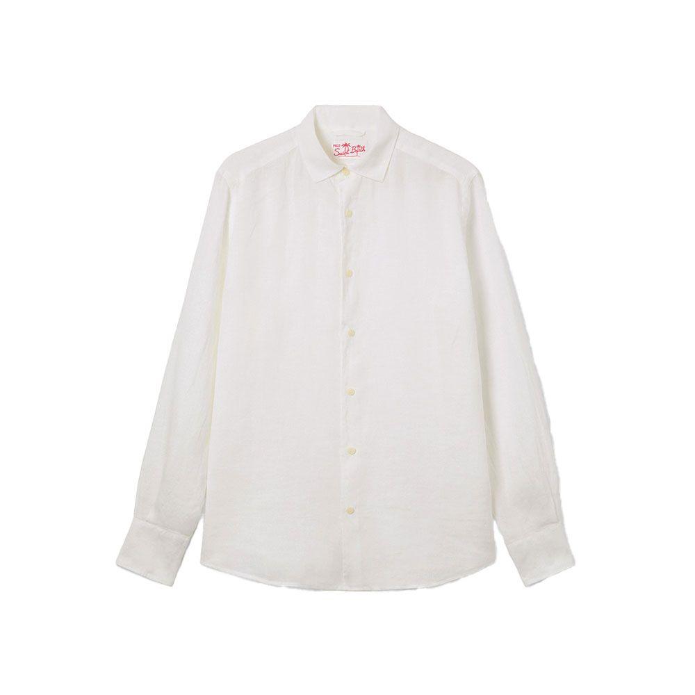 MC2 SAINT BARTH Pamplona bijela lanena muška košulja