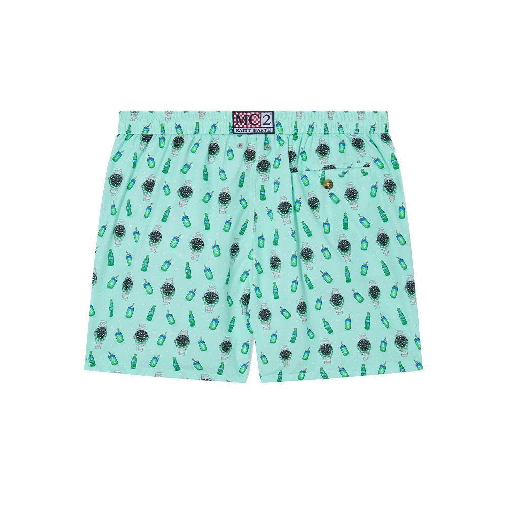 MC2 SAINT BARTH mint muški šorts sa printom „Left Watch“