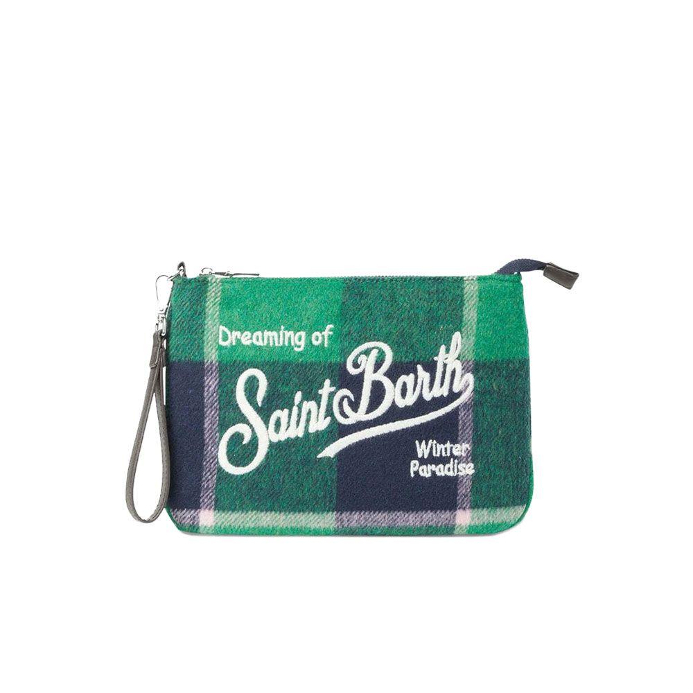 MC2 SAINT BARTH Parisienne zeleno-teget karo ženska tašna