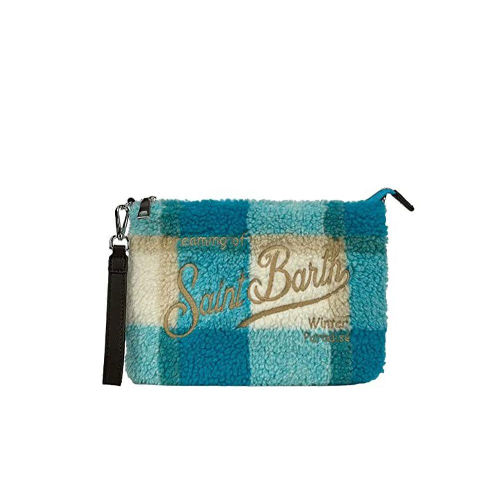 MC2 SAINT BARTH Parisienne plavo-bijela karo ženska tašna