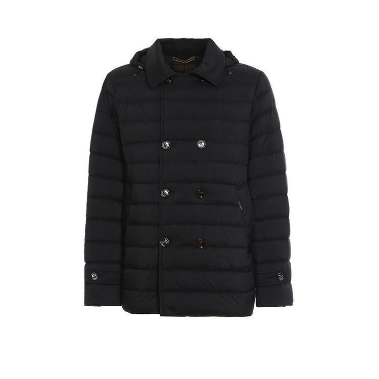 MOORER FRED CAP S3 crna muška štepana jakna sa kapuljačom