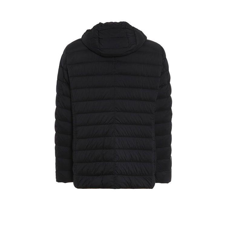 MOORER FRED CAP S3 crna muška štepana jakna sa kapuljačom