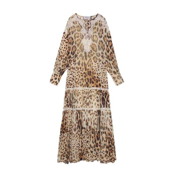 ERMANNO SCERVINO leopard haljina sa čipkanim detaljima