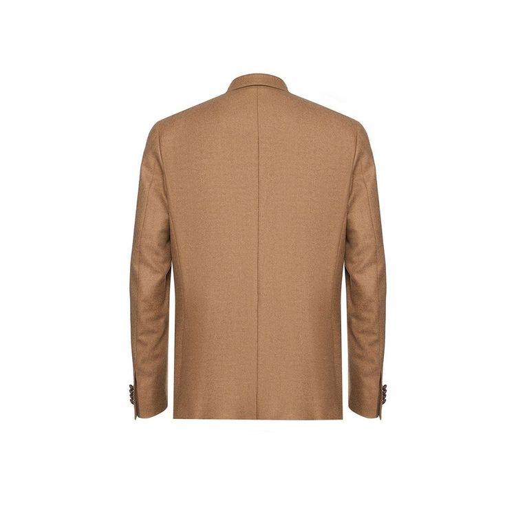 CORNELIANI kamel muški sako sa kožnim detaljima