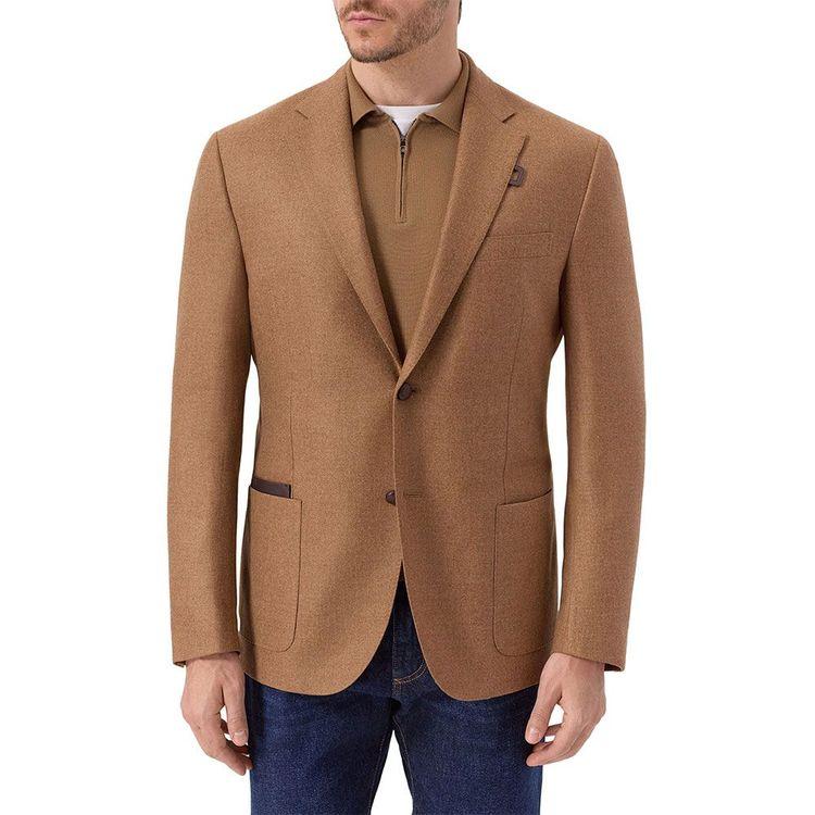 CORNELIANI kamel muški sako sa kožnim detaljima