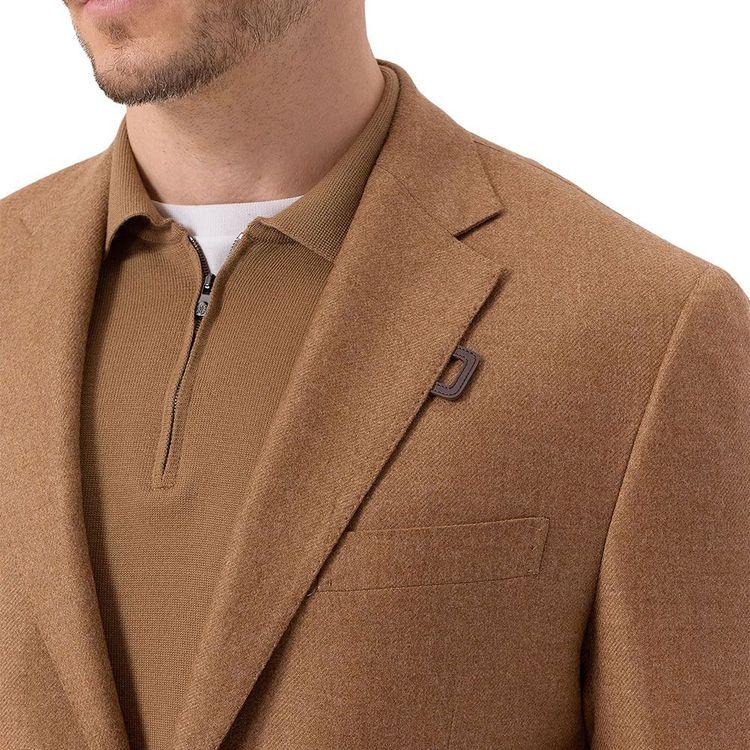 CORNELIANI kamel muški sako sa kožnim detaljima