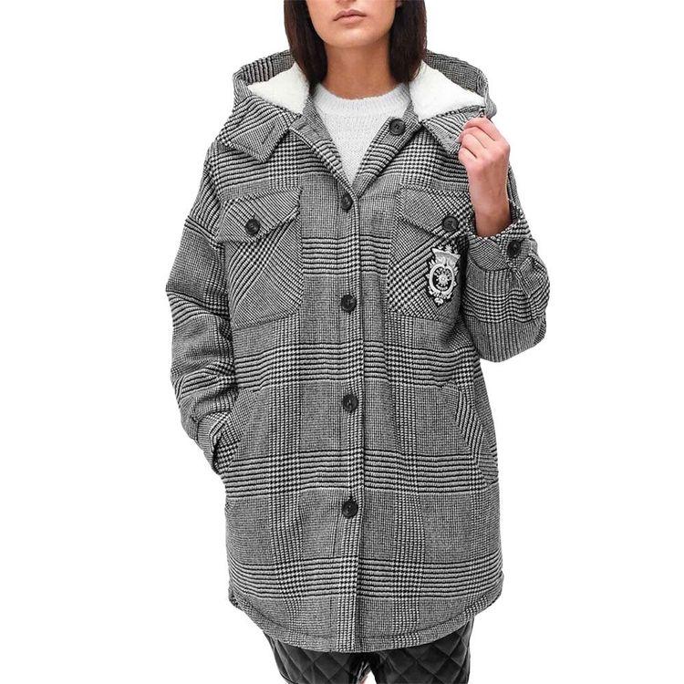 ERMANNO SCERVINO crno-bijela pepito jakna sa krznom