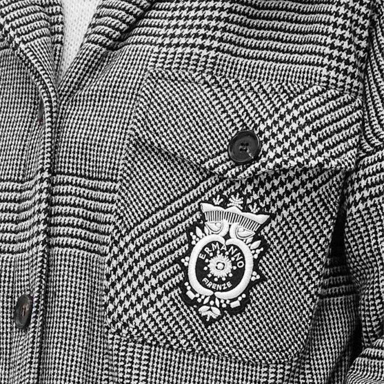 ERMANNO SCERVINO crno-bijela pepito jakna sa krznom