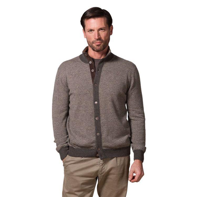 PASHMERE braon-bež muški džemper od kašmira