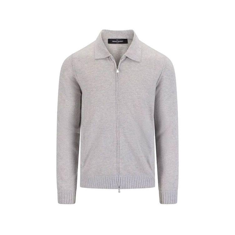 GRAN SASSO svijetlo sivi muški džemper sa rajsferšlusom od kašmira