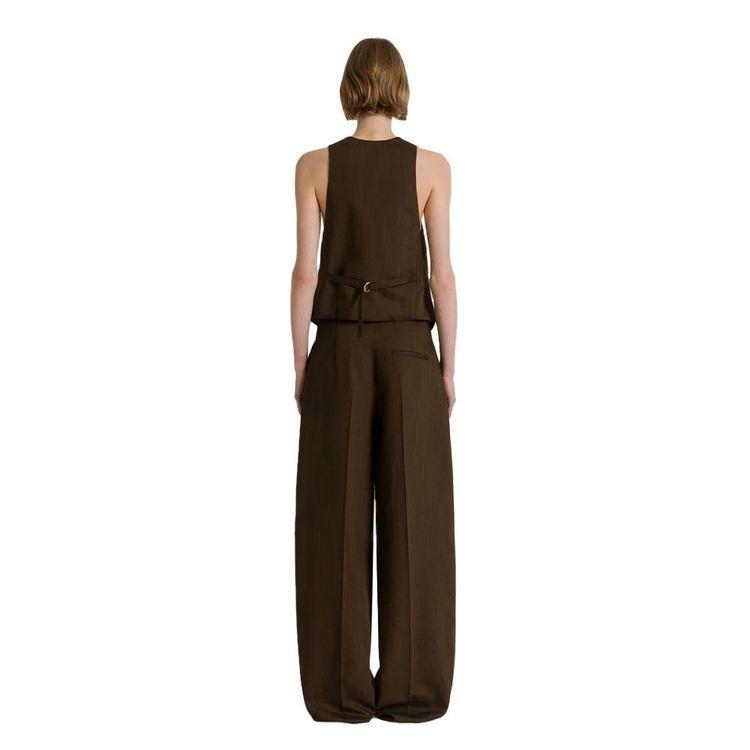 ALBERTA FERRETTI braon palazzo pantalone širokog kroja