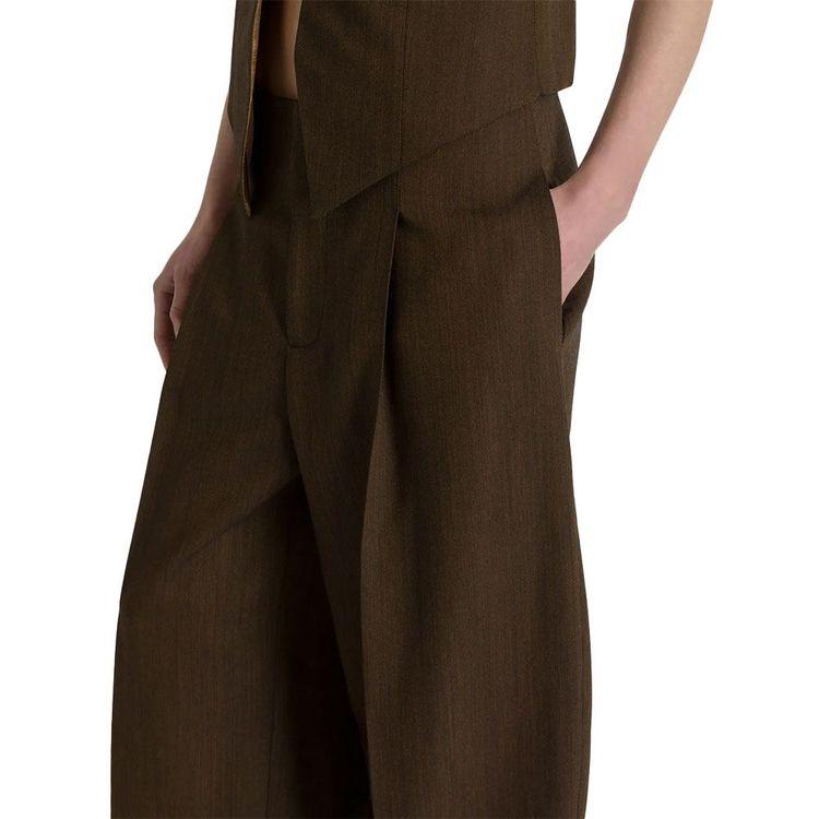 ALBERTA FERRETTI braon palazzo pantalone širokog kroja