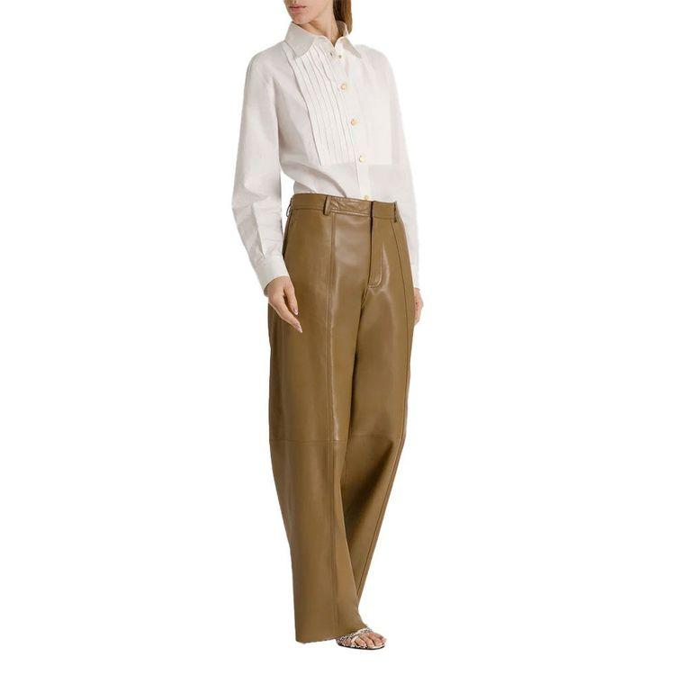 ALBERTA FERRETTI bijela oversized košulja sa zlatnim dugmadima