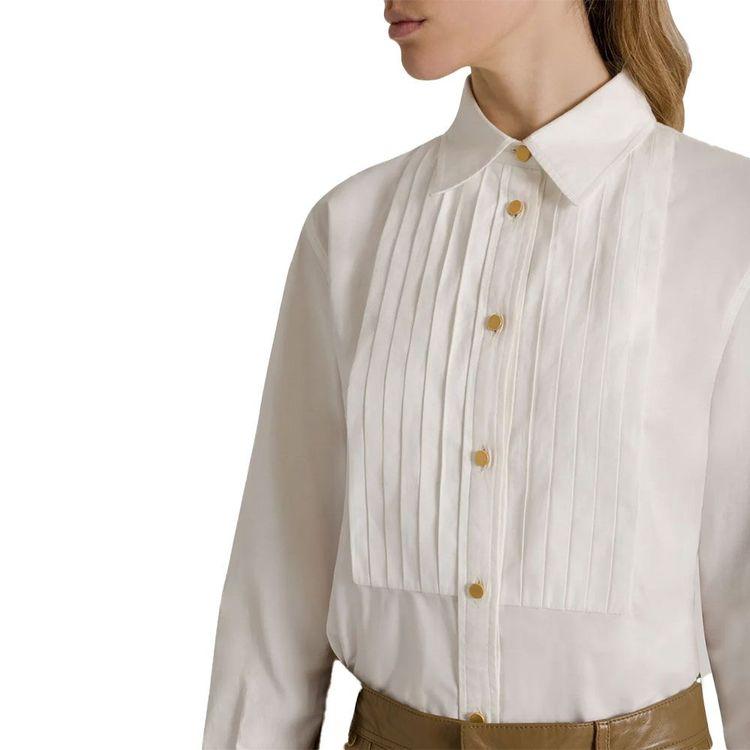 ALBERTA FERRETTI bijela oversized košulja sa zlatnim dugmadima