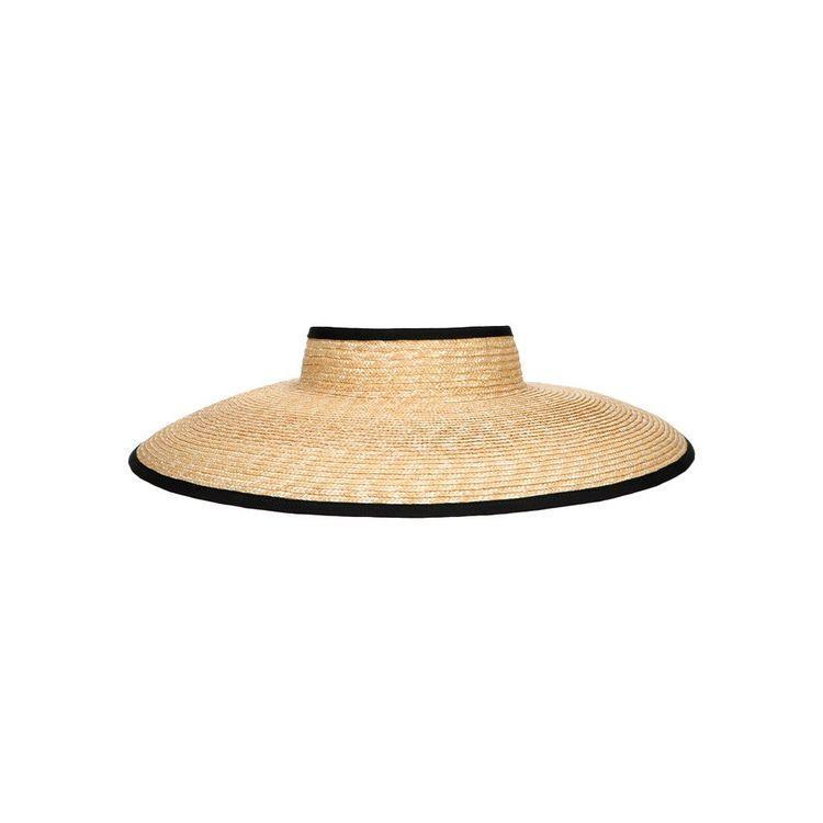 BORSALINO Sunny bež ženski vizir sa crnim obod ivicama