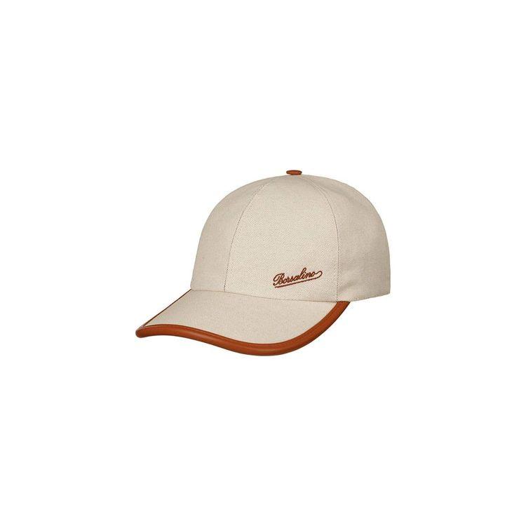 BORSALINO bež muški kačket sa vezenim logom