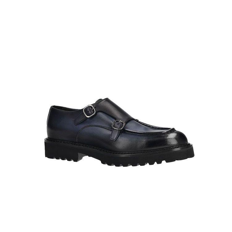 DOUCAL'S plave nijnsirane double-buckle cipele