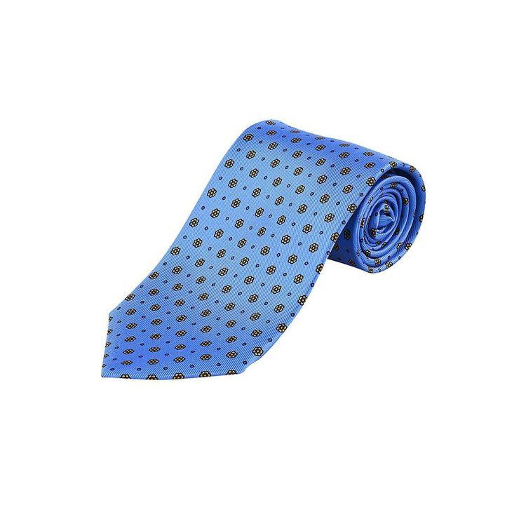 EDDY MONETTI plava kravata sa žutim cvjetnim paternom