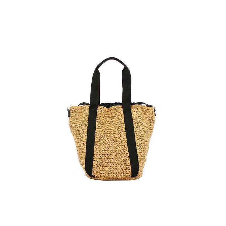 ERMANNO SCERVINO bež ženska manja tašna sa crnim natpisom