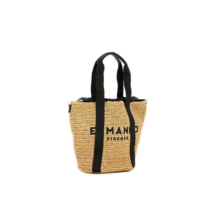 ERMANNO SCERVINO bež ženska manja tašna sa crnim natpisom