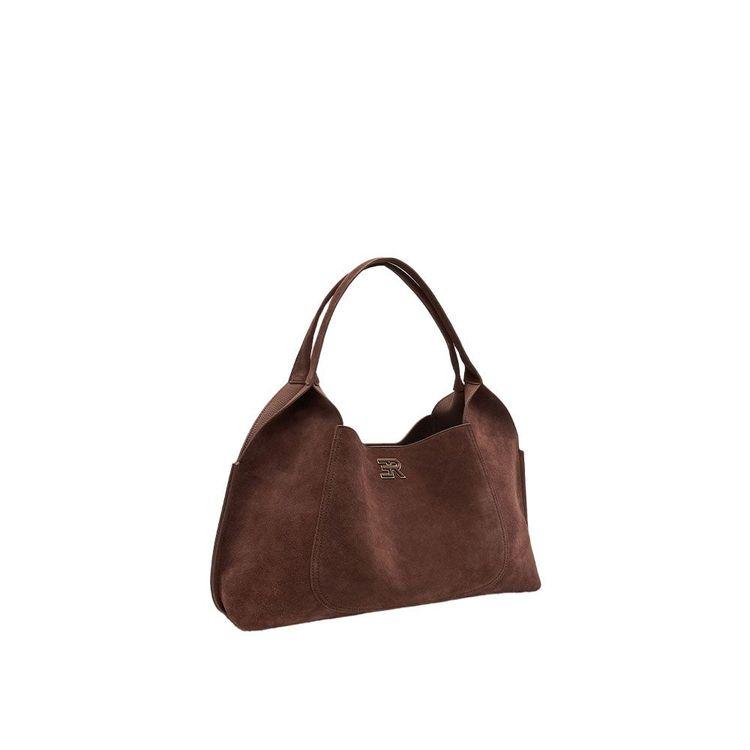 ERMANNO SCERVINO Candy Hobo velika tamno braon tašna od antilopa