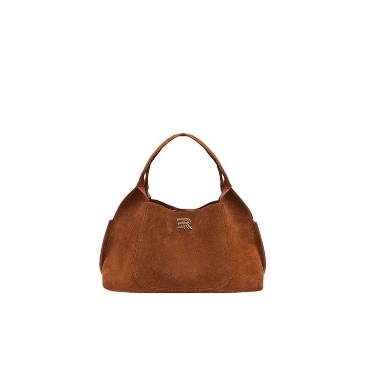 ERMANNO SCERVINO Candy Hobo velika braon tašna od antilopa