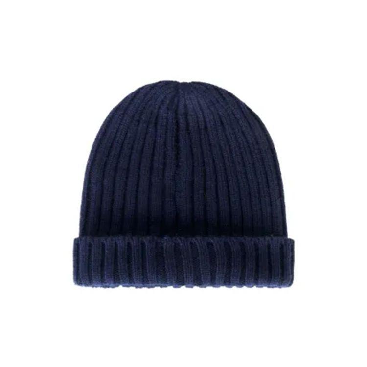 FEDELI teget muška rebrasta kapa od kašmira