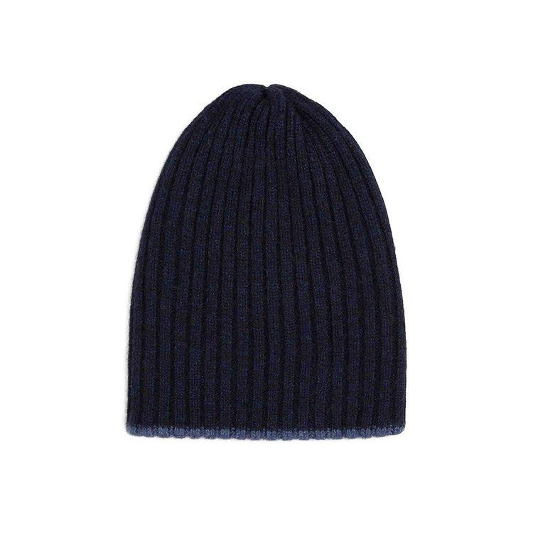 FEDELI modro plava-teget muška kapa od kašmira