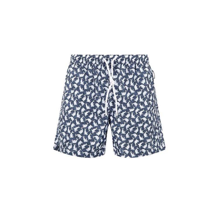 FEDELI teget muški šorts sa bijelim paternom foka