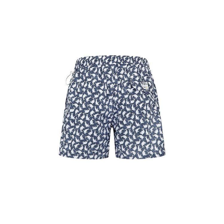 FEDELI teget muški šorts sa bijelim paternom foka