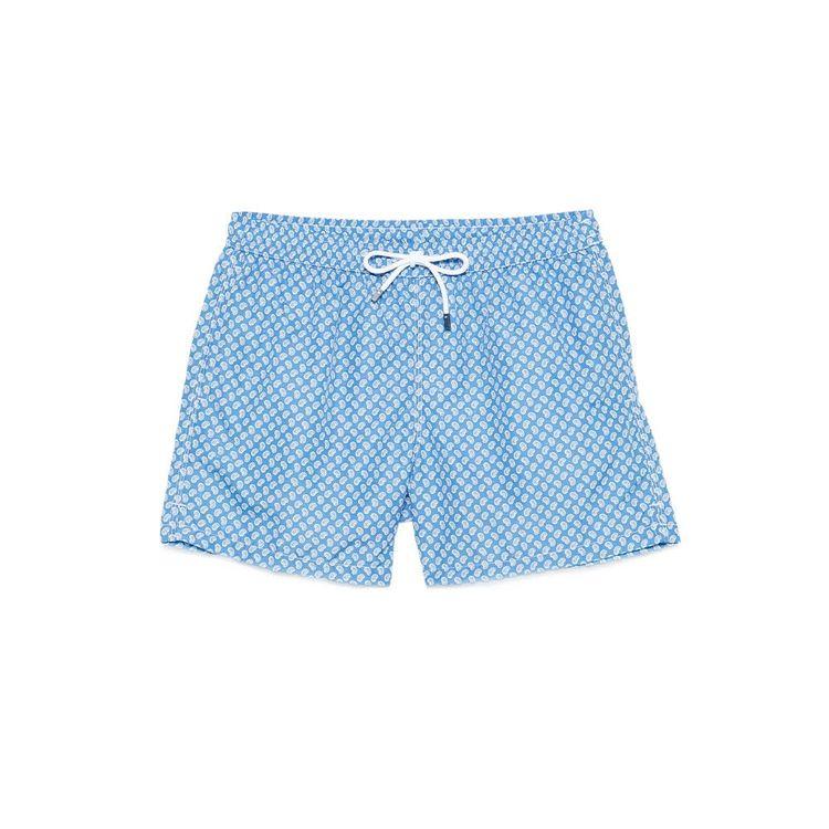 FEDELI tamno plavi muški šorts sa kašmir šarom