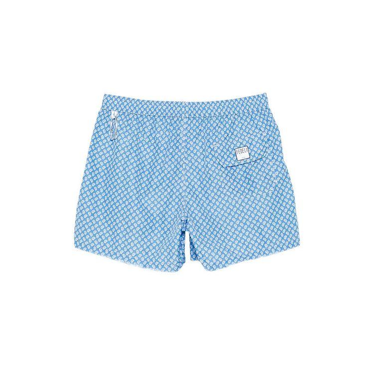 FEDELI tamno plavi muški šorts sa kašmir šarom