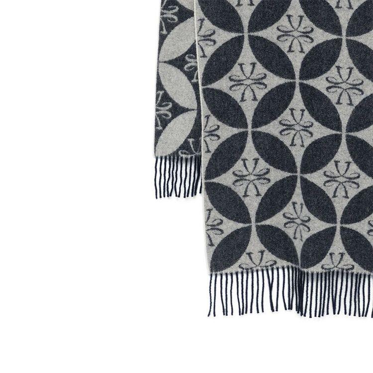 JACOB COHEN teget muški šal od vune sa džakard logoom