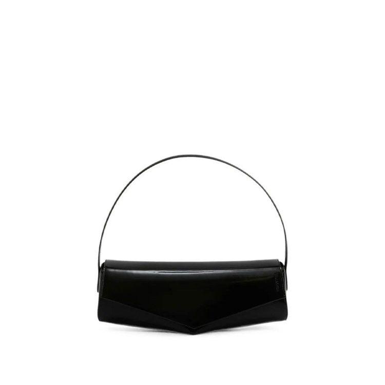 JIL SANDER crna lakovana kožna tašna
