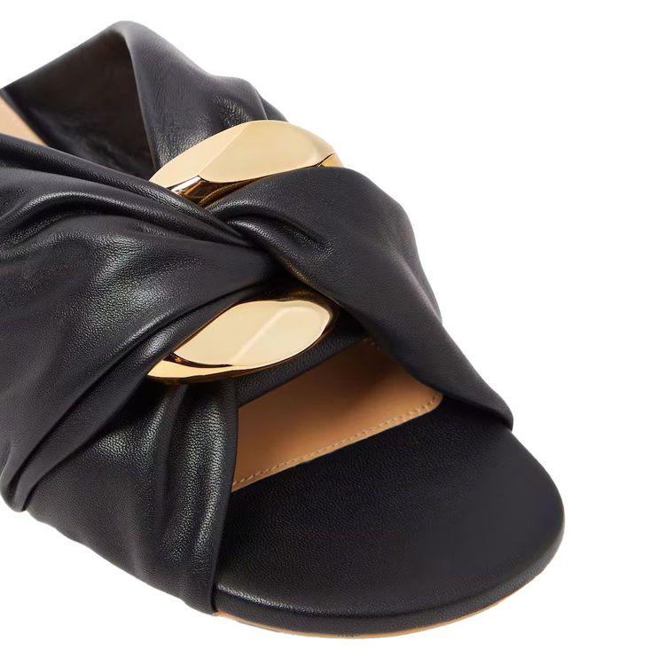 JW ANDERSON crne ženske papuče sa zlatnom alkom