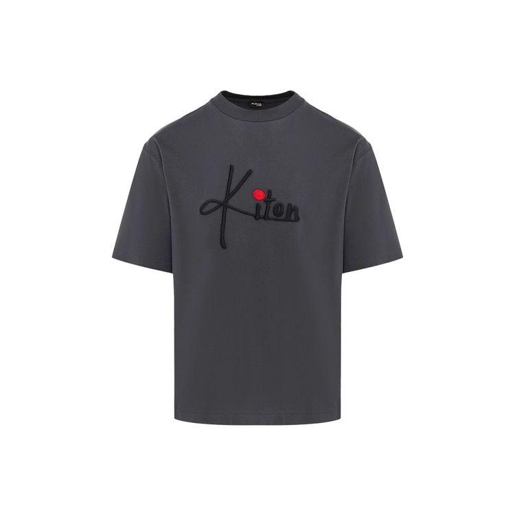 KITON siva muška majica sa nadšivenim logom