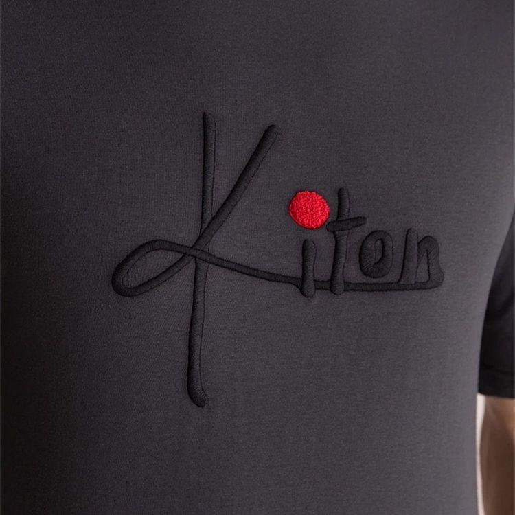 KITON siva muška majica sa nadšivenim logom