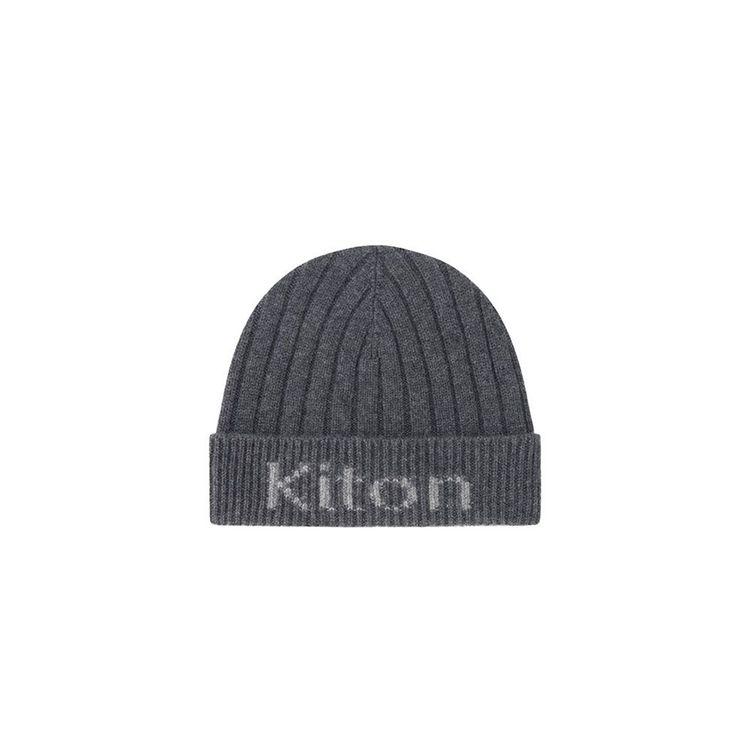 KITON tamno siva muška kapa od kašmira
