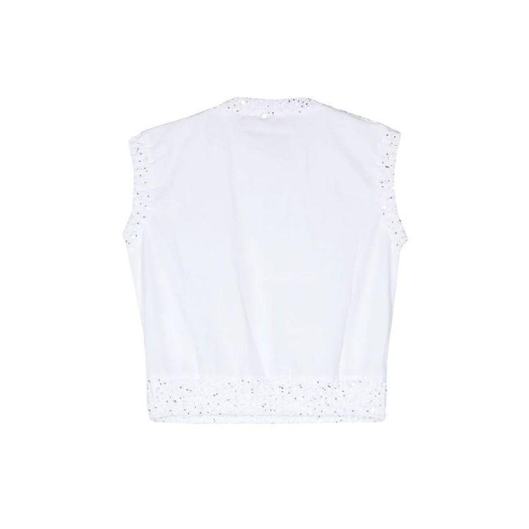  LORENA ANTONIAZZI bijeli končani ženski prsluk sa perlicama