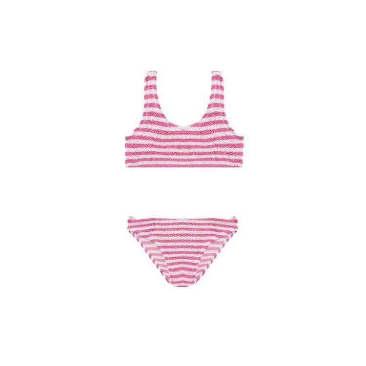 MC2 SAINT BARTH Baker crinkle roze prugasti dječiji kupaći