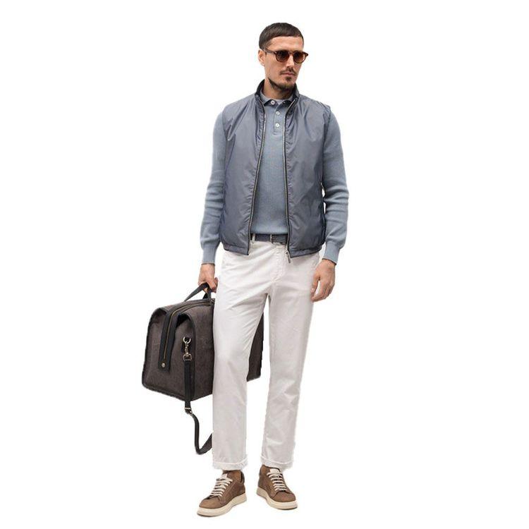 MOORER FIORESI-WK denim-teget muški prsluk sa dva lica