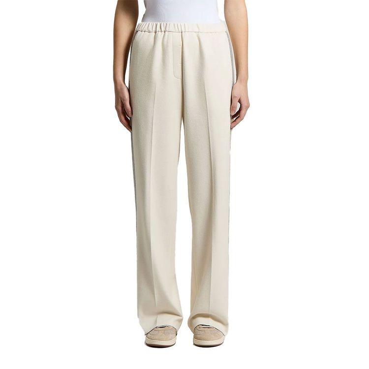 PESERICO bež ženske pantalone sa sivo-srebrnim detaljima