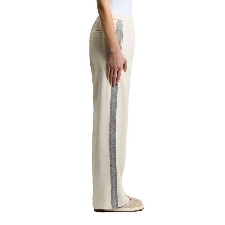 PESERICO bež ženske pantalone sa sivo-srebrnim detaljima