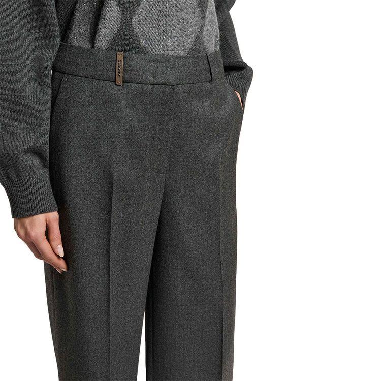 PESERICO Palazzo tamno sive ženske pantalone od vunenog flanela sa lureksom