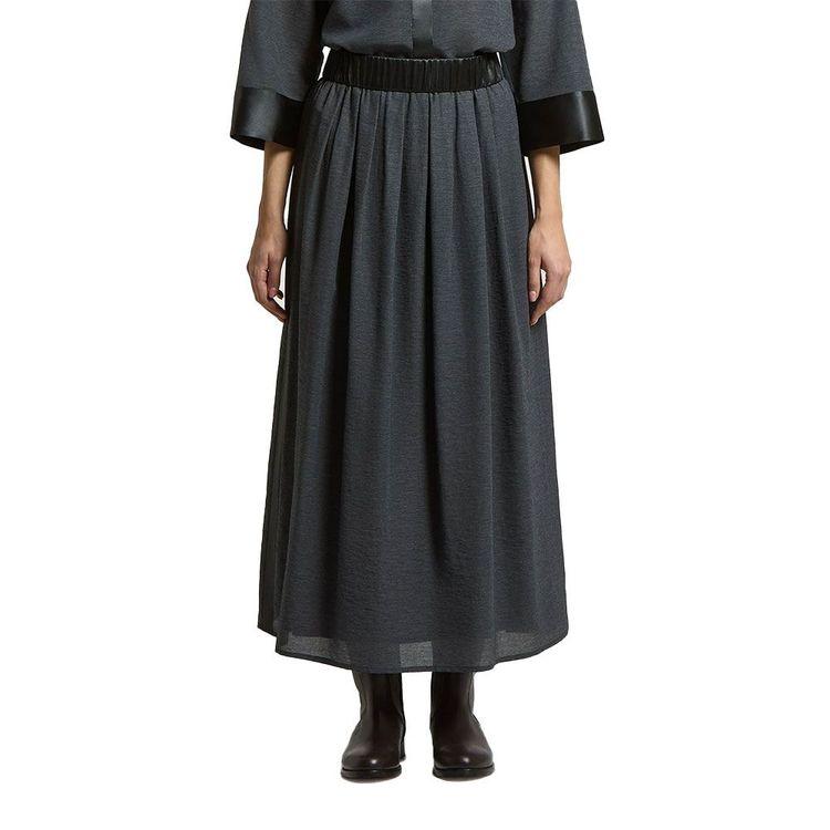 PESERICO tamno siva duga suknja od polusjajne organze